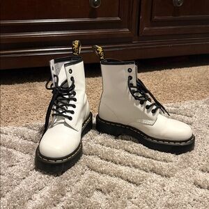 Dr. Martens 1460 BEX White Platform Combat Boots | Women’s 7